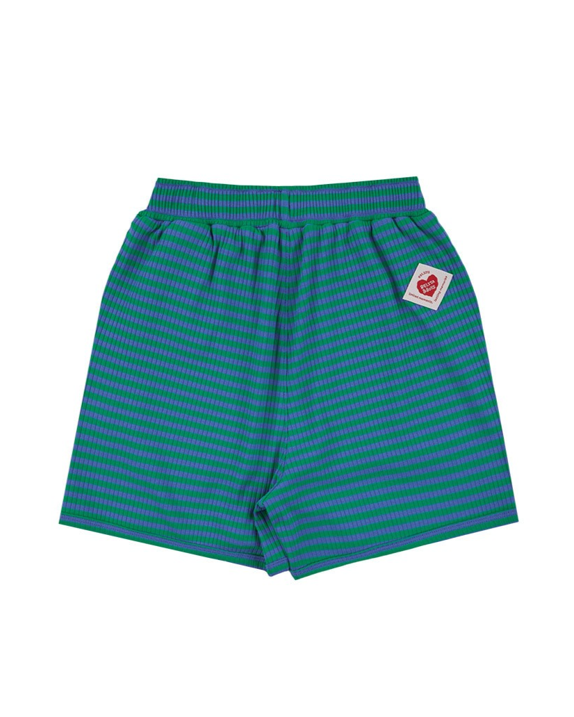 [SET] Green BB Heart Stripe Sleeveless Shorts