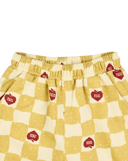 [SET] Yellow Bubble Apple Checkerboard Crop