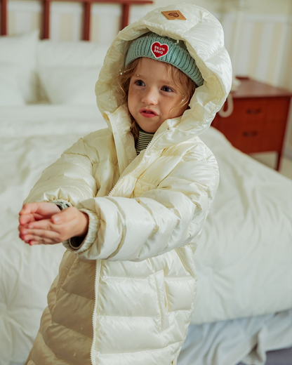 Cream BB Heart Duck Down Long Jumper