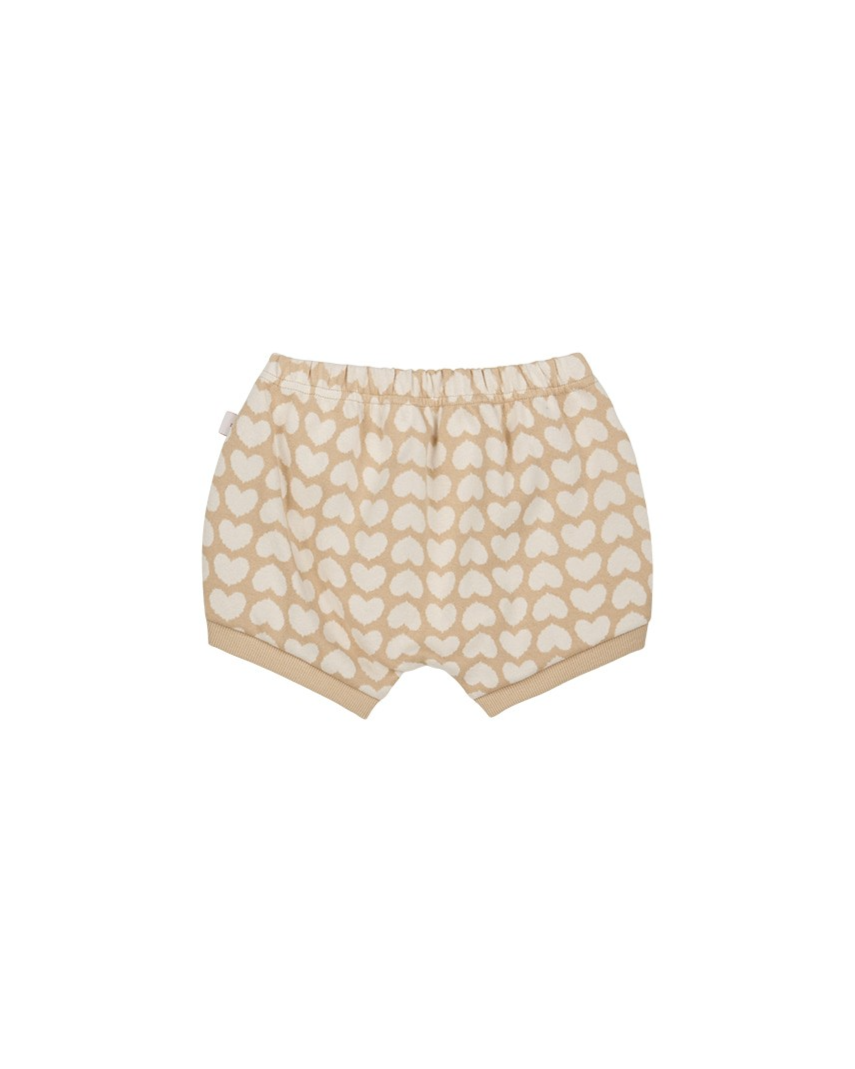 [BABY SET] Beige BB Heart Pattern Knit Cardigan & Bloomers