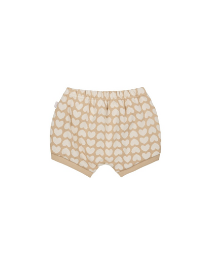 [BABY SET] Beige BB Heart Pattern Knit Cardigan & Bloomers