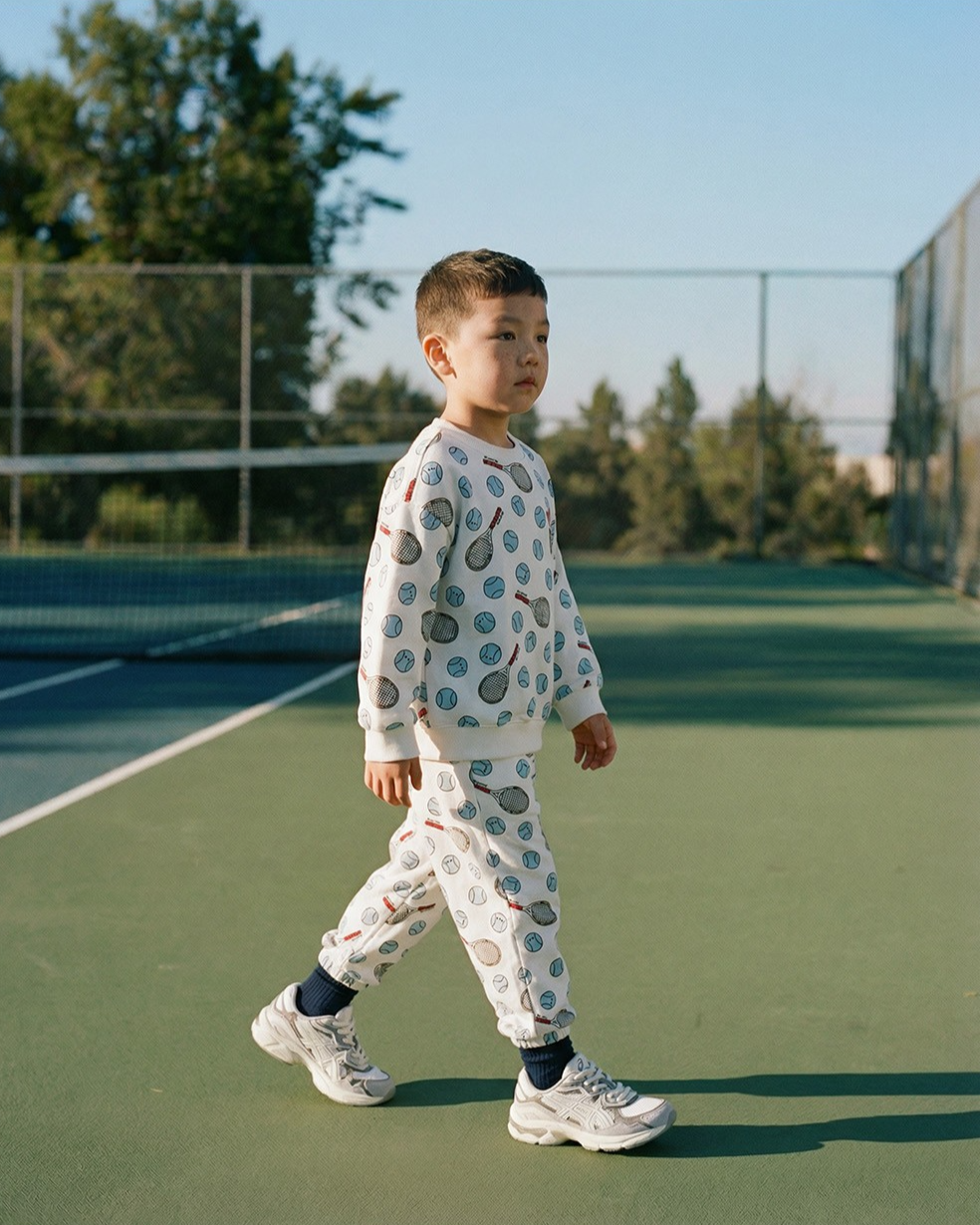 [SET] Ivory Tennis Pattern Jogger