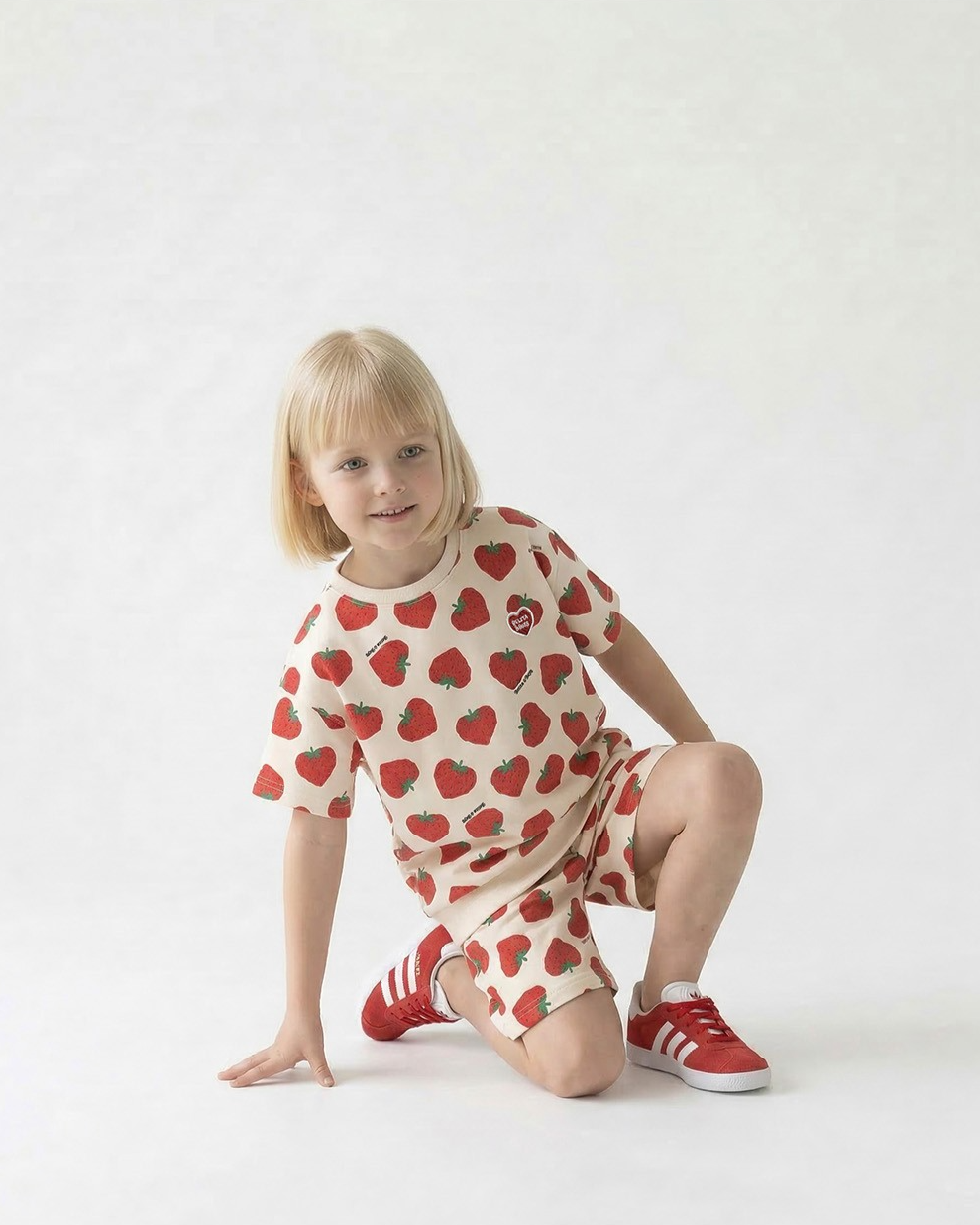 [SET] Red Berry Pattern Shorts