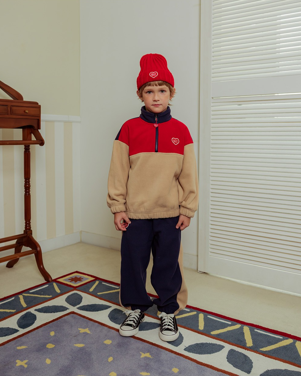 Red BB Heart Short Beanie