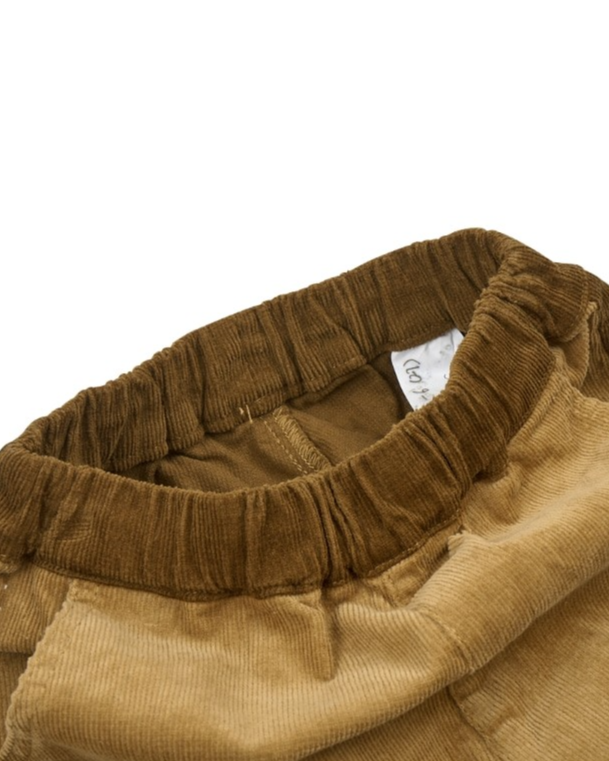 Brown Color Block Corduroy Jogger