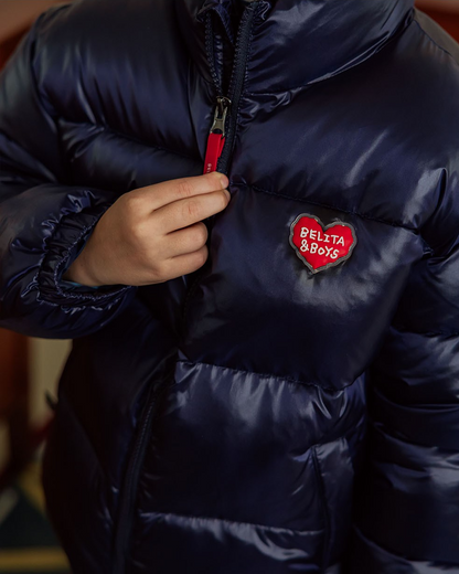 Navy BB Heart Basic Puffer Jumper