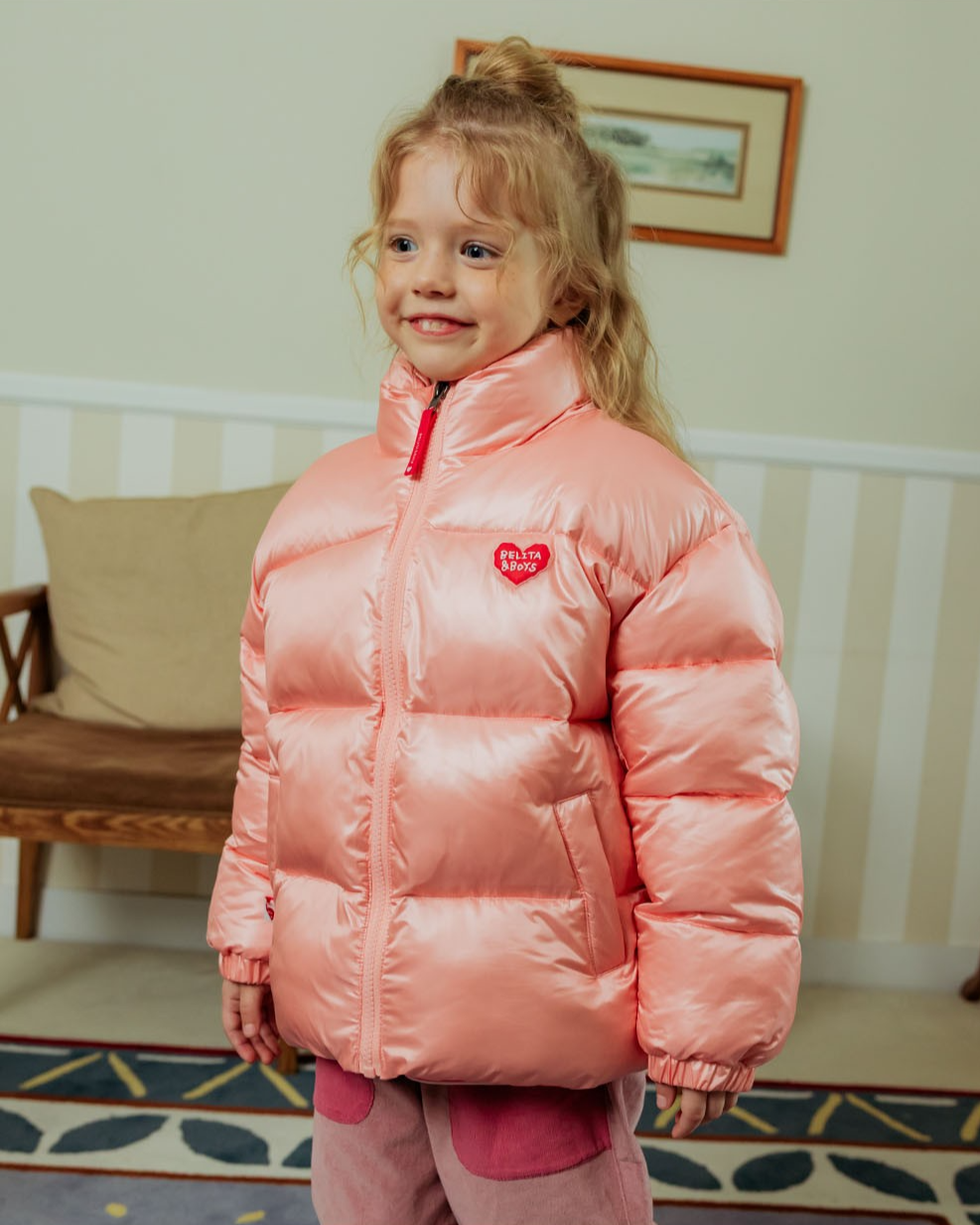 Pink BB Heart Basic Puffer Jumper