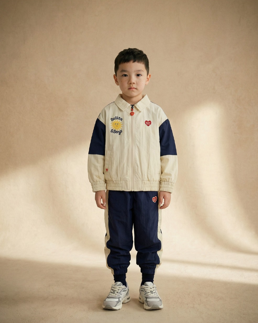 Navy BB Heart Color Block Jogger