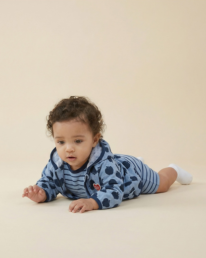 BABY Navy Bubble Apple Pattern Windbreaker