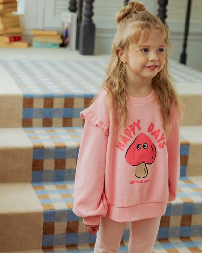 GIRL Pink Mushroom Frill Sweatshirt