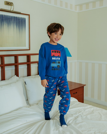[SET] Blue Bus and Truck Pattern Jogger