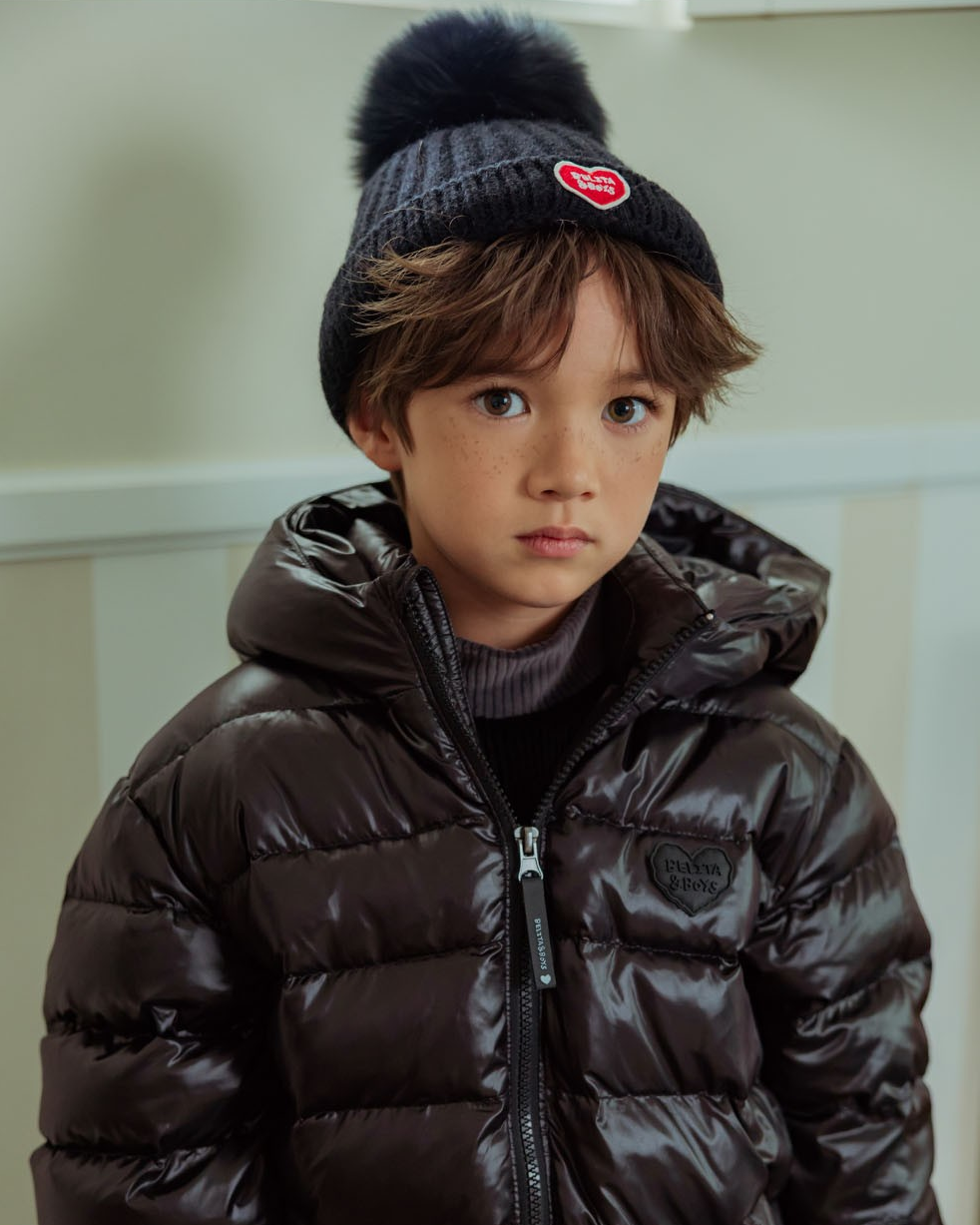 Black BB Heart Duck Down Long Jumper