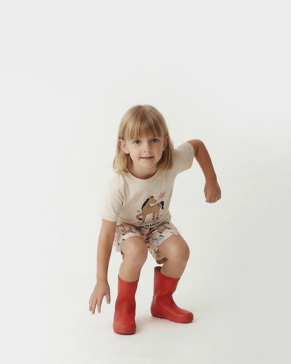 [SET] Light Pink Horse Point Pattern Shorts