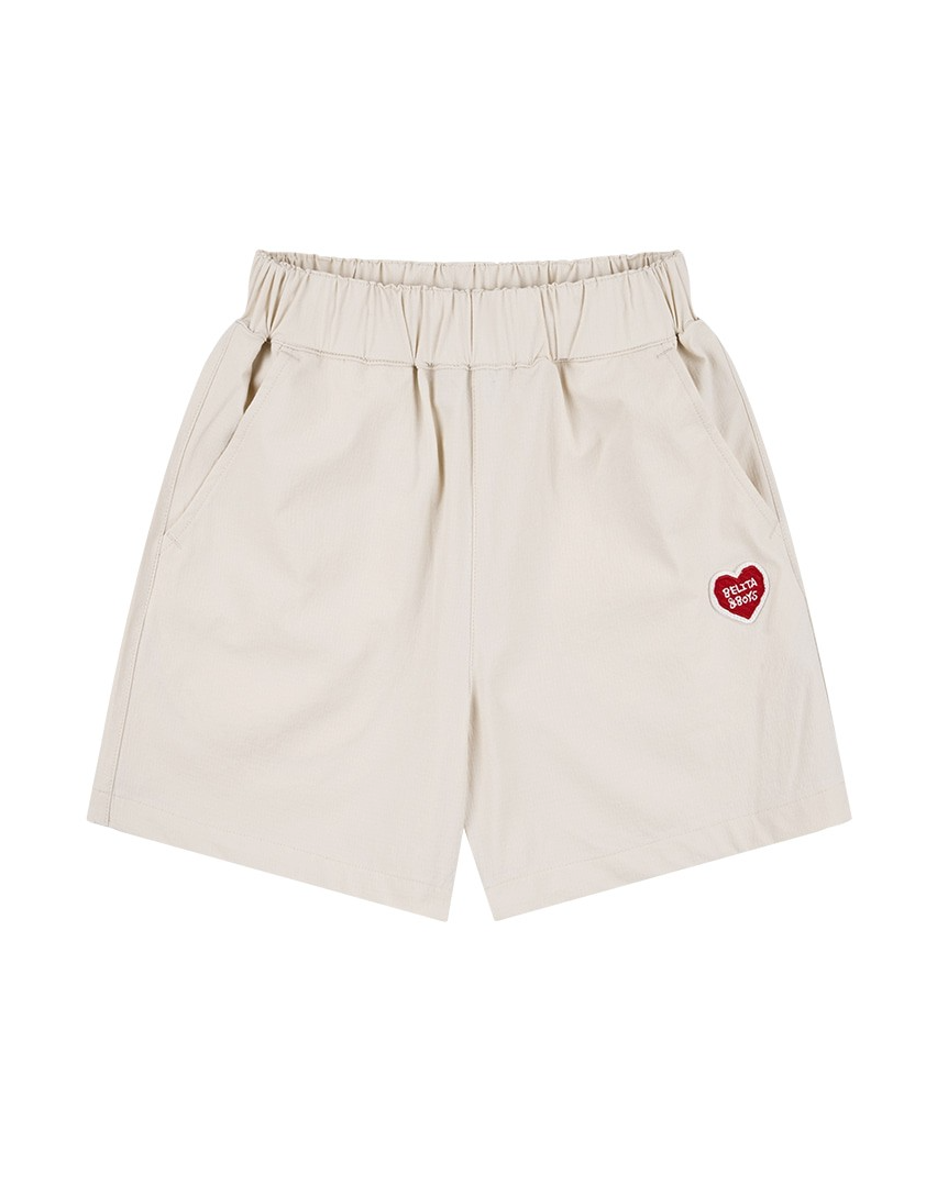 Ivory BB Heart Nylon Shorts