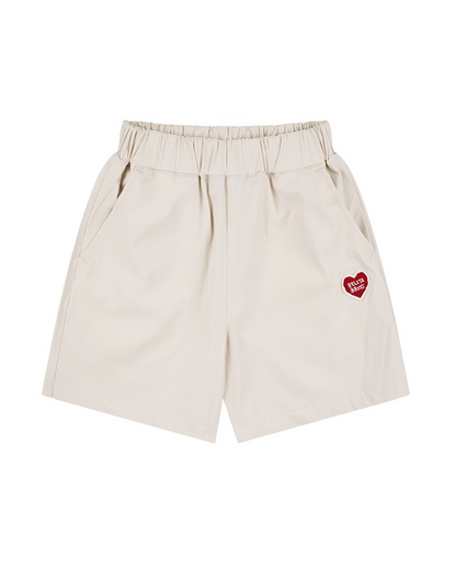 Ivory BB Heart Nylon Shorts