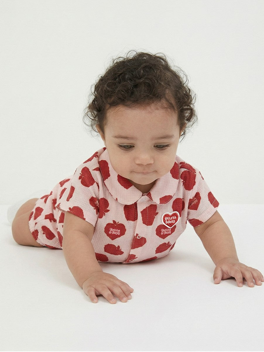 [BABY SET] Red Bubble Apple Polysucker Shirt & Shorts