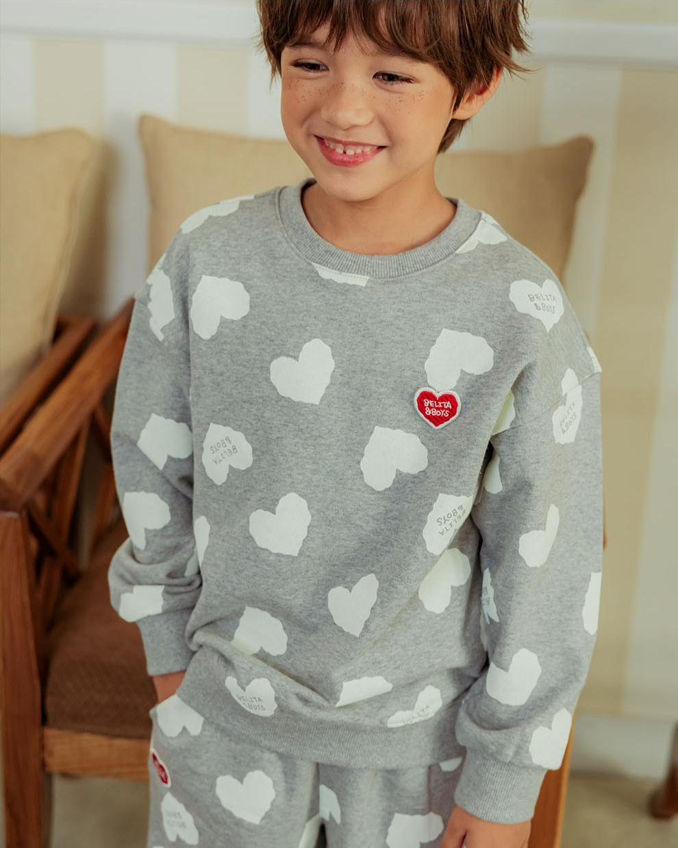 [SET] Grey BB Heart Pattern Jogger