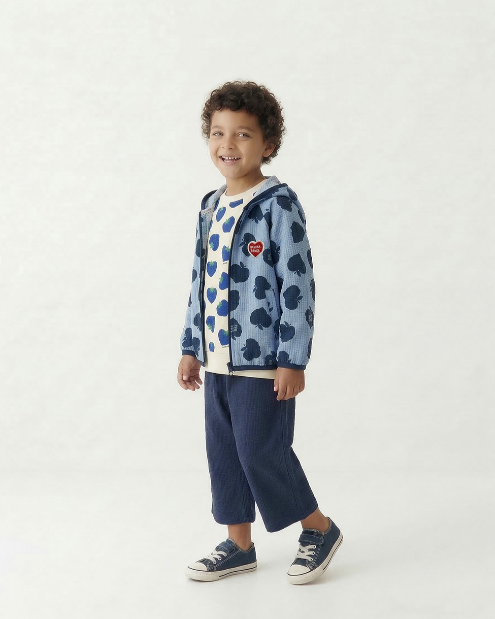 Navy BB Heart Polysucker Crop Pants