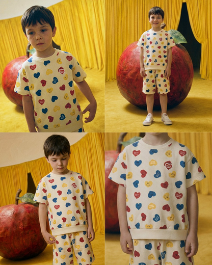 Cream Smile Heart Short Sleeve