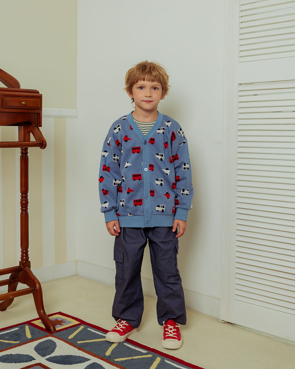 Dark Blue BB Heart Tapered Cargo Pants