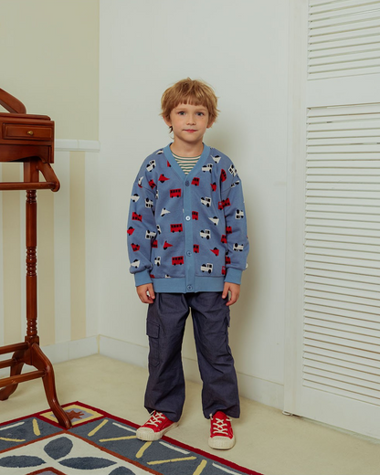 Dark Blue BB Heart Tapered Cargo Pants