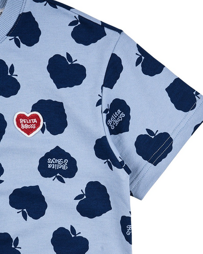 [SET] Navy Bubble Apple Pattern Crop