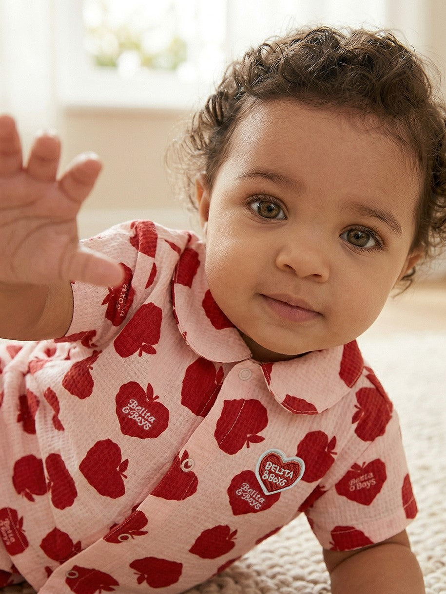 [BABY SET] Red Bubble Apple Polysucker Shirt & Shorts