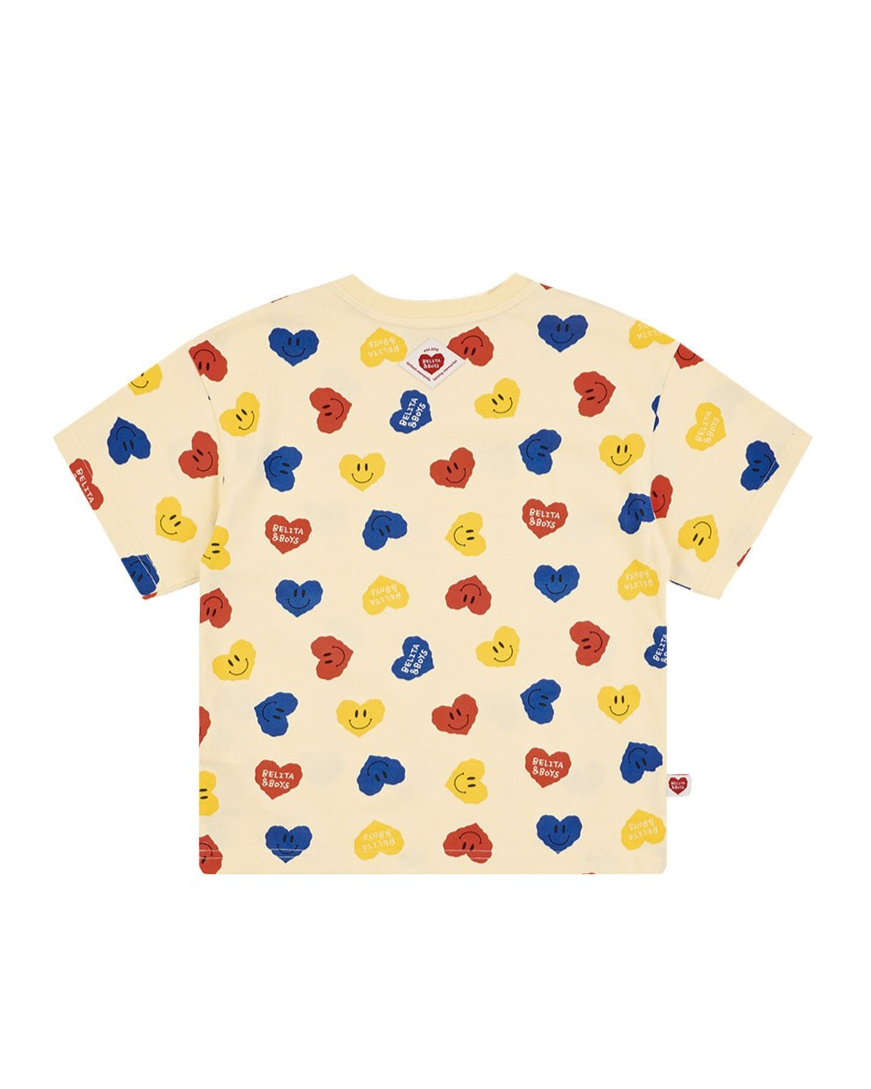 [SET] Light Yellow Smile Heart Pattern Shorts