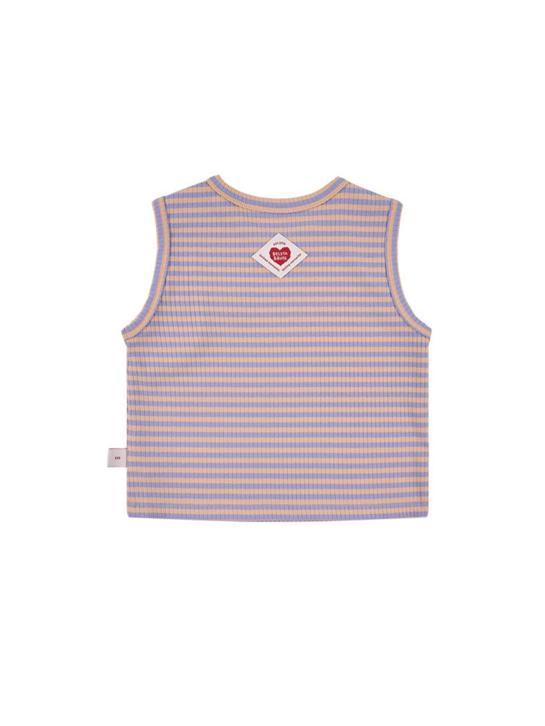[BABY SET] Violet BB Heart Stripe Sleeveless Shorts