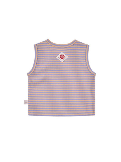 [BABY SET] Violet BB Heart Stripe Sleeveless Shorts