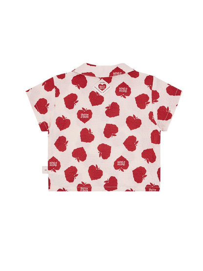 [BABY SET] Red Bubble Apple Polysucker Shirt & Shorts