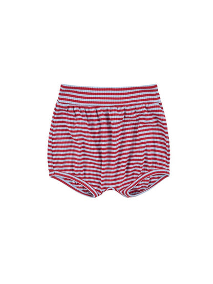 [BABY SET] Red BB Heart Stripe Sleeveless Shorts