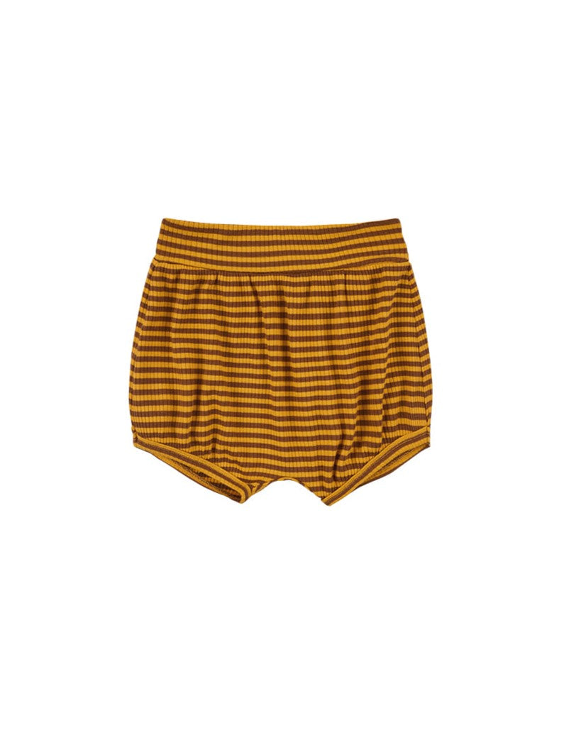 [BABY SET] Brown BB Heart Stripe Sleeveless Shorts