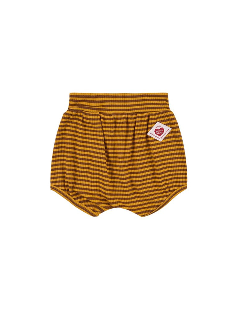 [BABY SET] Brown BB Heart Stripe Sleeveless Shorts