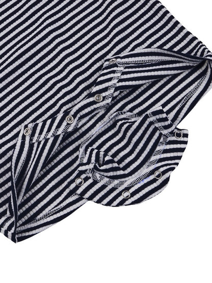 BABY Navy BB Heart Stripe Sleeveless Jumpsuit