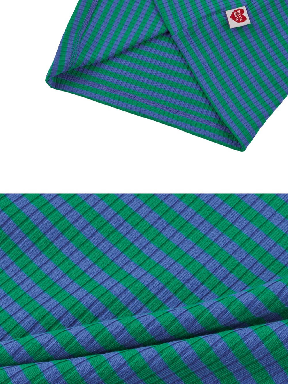 [BABY SET] Green BB Heart Stripe Sleeveless Shorts