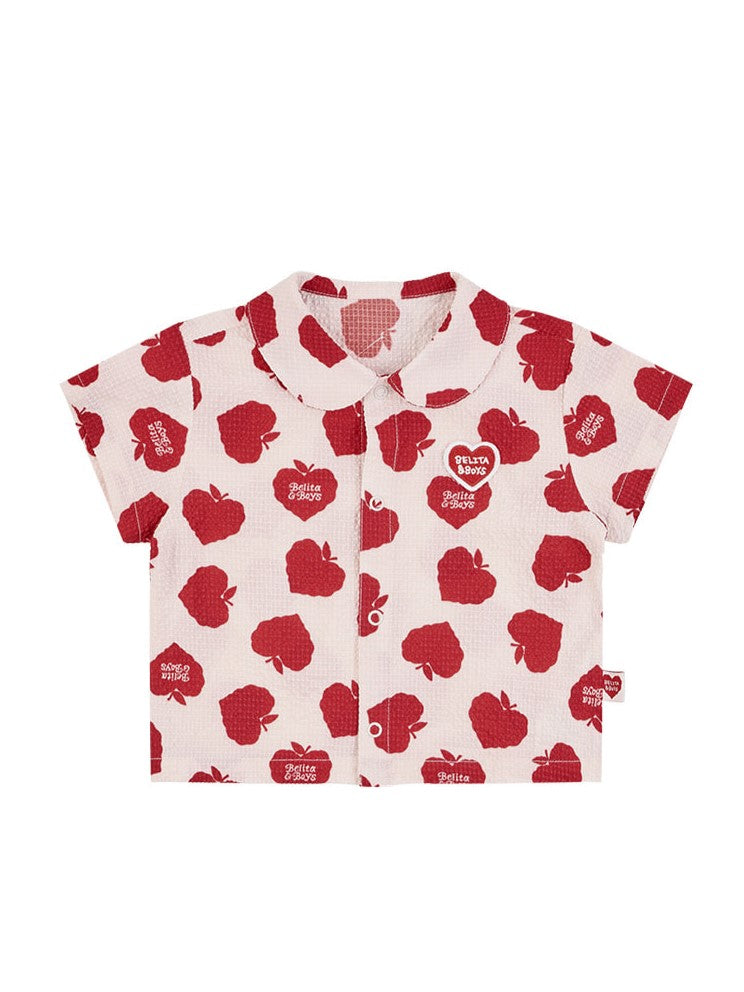 [BABY SET] Red Bubble Apple Polysucker Shirt & Shorts