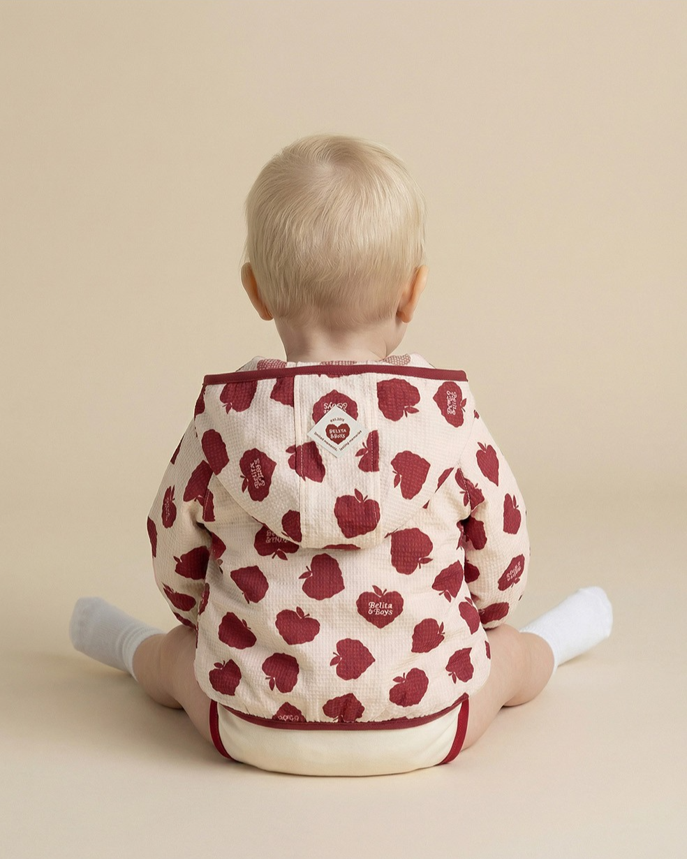 BABY Red Bubble Apple Pattern Windbreaker