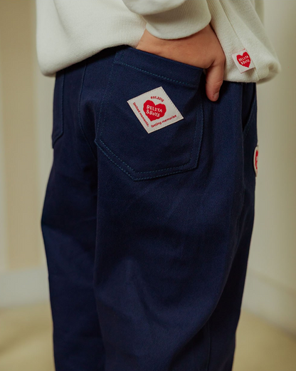 Navy BB Heart Woven Pants