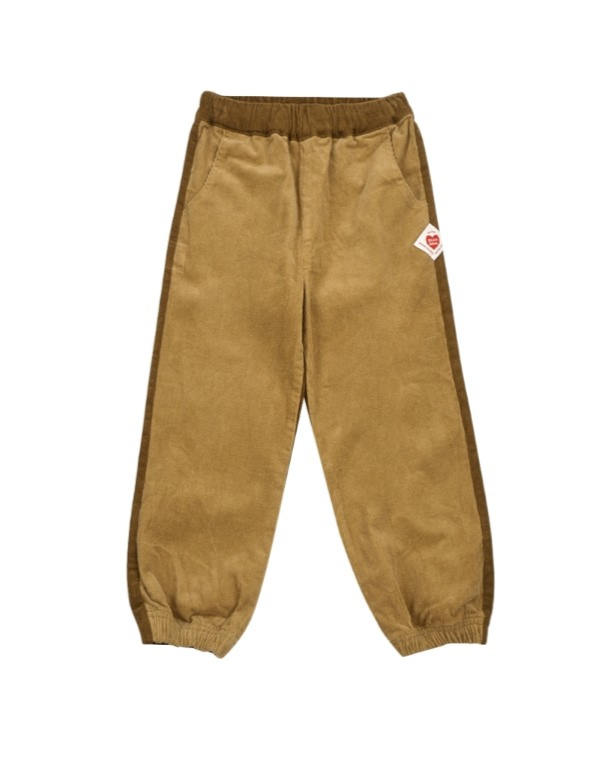 Brown Color Block Corduroy Jogger