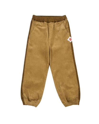Brown Color Block Corduroy Jogger