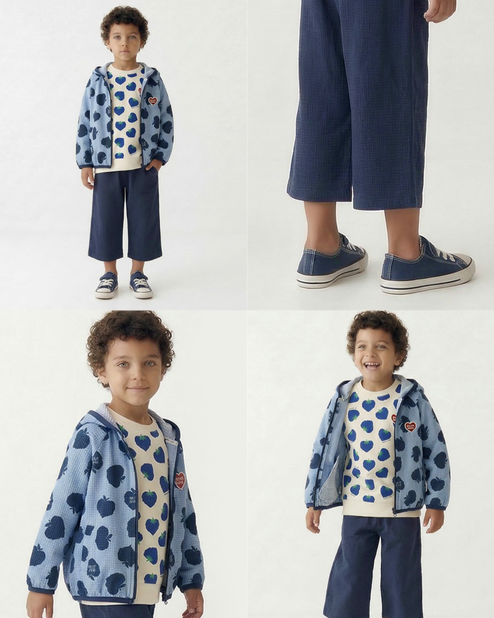 Navy BB Heart Polysucker Crop Pants