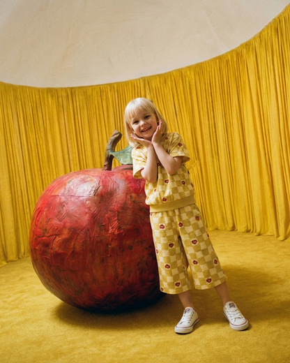 [SET] Yellow Bubble Apple Checkerboard Crop