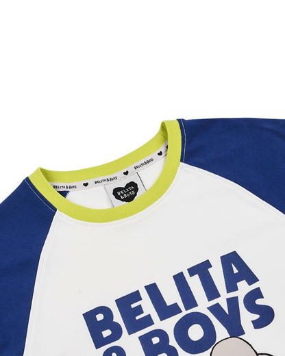 Blue Elephant Color Block Mid Sleeve