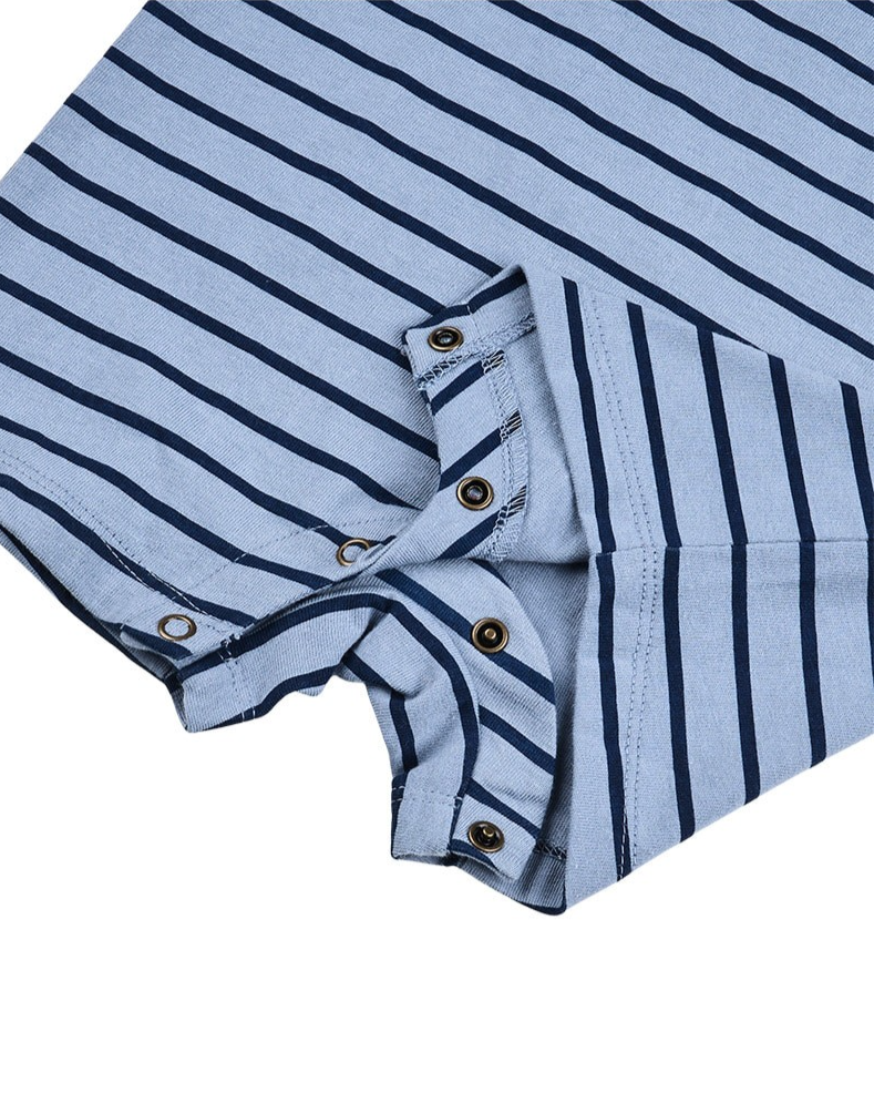 BABY Navy BB Heart Stripe Short Jumpsuit