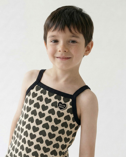 Charcoal BB Heart Pattern One Mile Shorts
