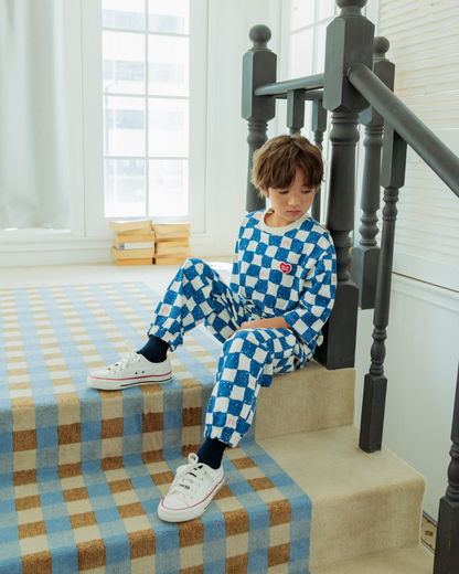 [SET] Blue Checkerboard Jogger