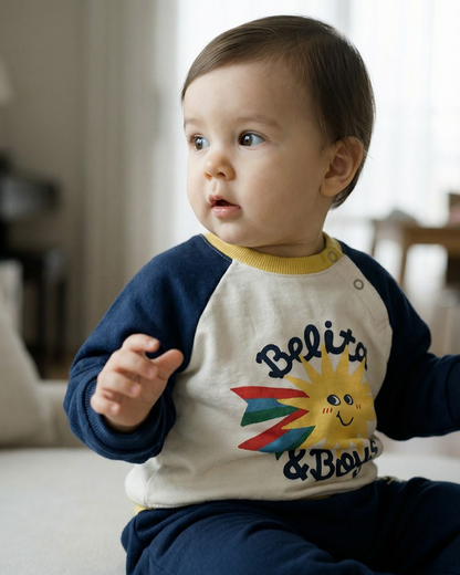 [BABY SET] Navy Sun Color Block Jogger