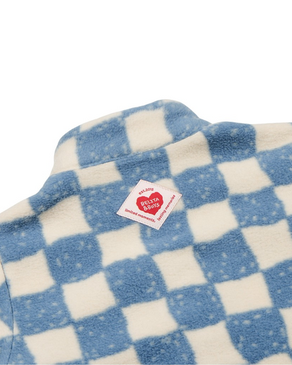BABY Light Blue Checkerboard Fleece Jumpsuit