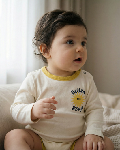 BABY Cream Sun Bodysuit